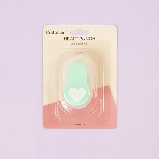 Craftelier - 1 Inch Heart Hole Punch with Lever Press | Hole Puncher for Paper Crafts | Heart Punch for Scrapbooking, DIY Cards & Journals | Hole Puncher for Paper & Cardstock.