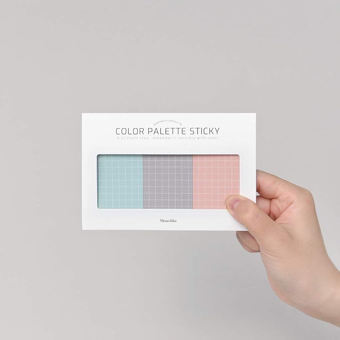 Monolike Color Palette Sticky Grid 300 C Set 4p - Self-Adhesive Memo Pad 30 Sheets