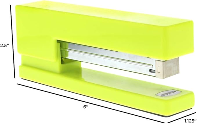 JAM PAPER Modern Desk Stapler - Lime Green - Sold Individually