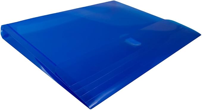 JAM PAPER Plastic Expansion Envelopes with Hook & Loop Closure - Letter Booklet - 9 3/4 x 13 with 1 Inch Expansion - Blue - 12/Pack