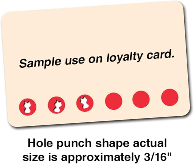 Hole Punch - Cat - 3/16" Pet, Pet Store, Grooming, Animal for Loyalty Programs and Crafting