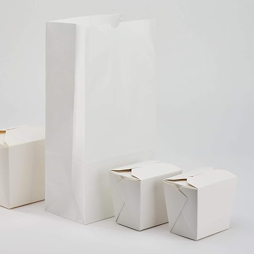 Karat 8lb Paper Lunch Bags - White, 1,000 Count - Versatile Paper Bags for Small Business, Snacks, Popcorns or Party Favor - Sturdy, Self-Standing, Reusable