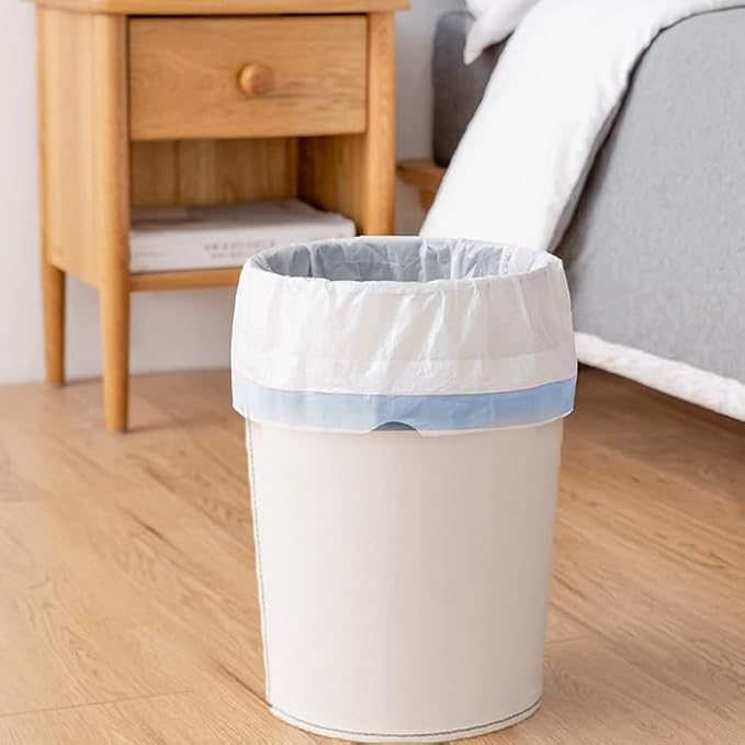 Small Trash Bags 4 Gallon - Drawstring 4 Gallon Trash Bag, Tear-Free 4 Gal Small Garbage Bags, Separated Unscented White Small Trash Bags Bathroom Trash Bags, 57 Count