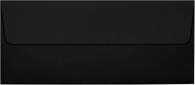 LUXPaper #10 Business Envelopes | Peel & Press | 4 1/8" x 9 1/2" | Midnight Black | 80lb. Text | 50 Qty