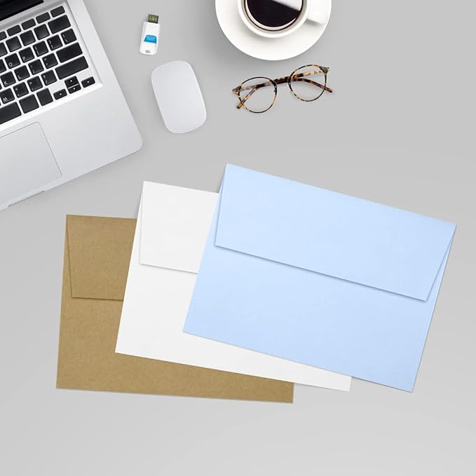 LUXPaper A7 Invitation Envelopes | Peel & Press | 5 1/4" x 7 1/4" | Baby Blue | 80lb. Text | 250 Qty