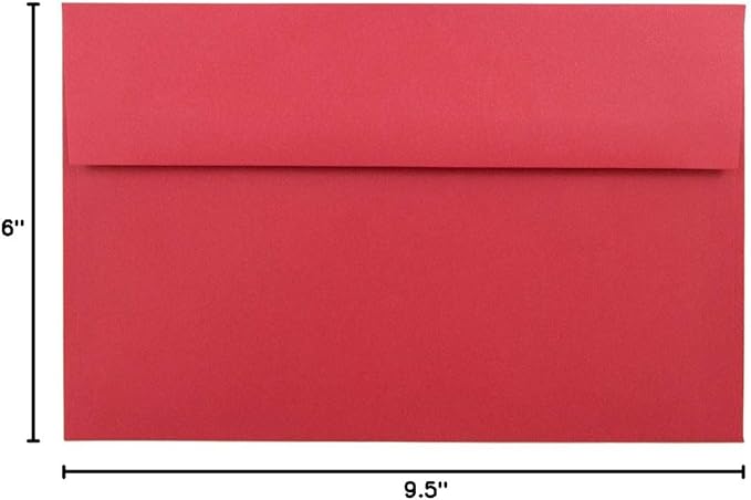 JAM PAPER A10 Colored Invitation Envelopes - 6 x 9 1/2 - Red Recycled - Bulk 500/Box