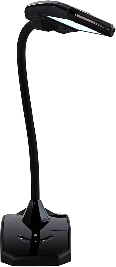 360 Lighting Ricky 13 3/4" High Small Modern Desk Lamps Set of 2 USB Ports LED Gooseneck Black Shade Home Office Living Room Charging Bedroom Bedside Nightstand House Reading Kitchen Entryway