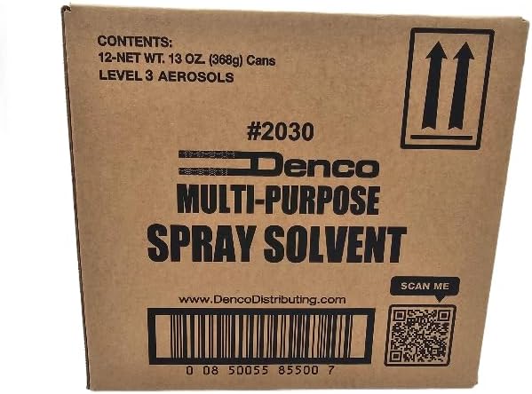 #2030 Denco Multi-Purpose Spray Solvent - Aerosol - Cuts Grime, Dirt, Grease, and Oily Debris - High Power Spray - Non-Chlorinated - Low Odor - Fast Acting - 13oz Net Wt - 12 Per Case (36)