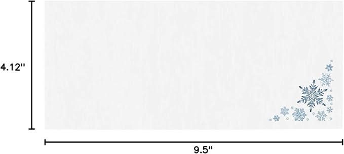 LUXPaper #10 Business Envelopes | Peel & Press | 4 1/8" x 9 1/2" | Snowflakes - White | 80lb. Text | 250 Qty