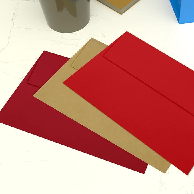 LUXPaper A7 Invitation Envelopes | 5 1/4" x 7 1/4" | Holiday Red | 60lb. Text | 250 Qty