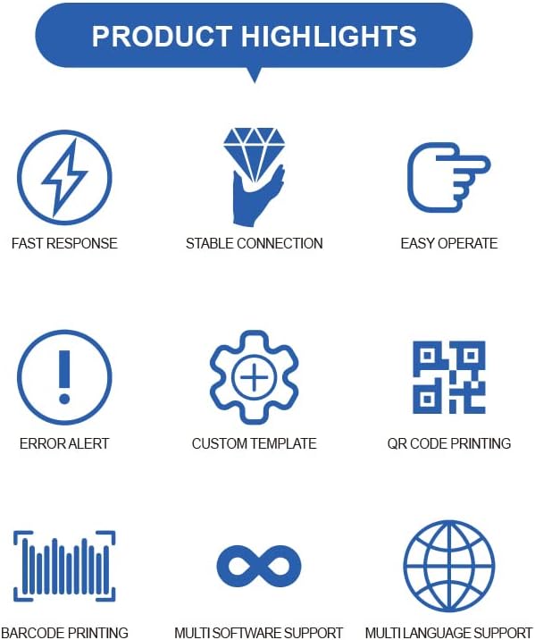 Wuzy 4x6 Shipping Label Printer Commercial Grade Direct Thermal High Speed Shipping Printer for Home Small Business, Compatible with Etsy, Shopify, Ebay, Amazon, FedEx, UPS, USPS