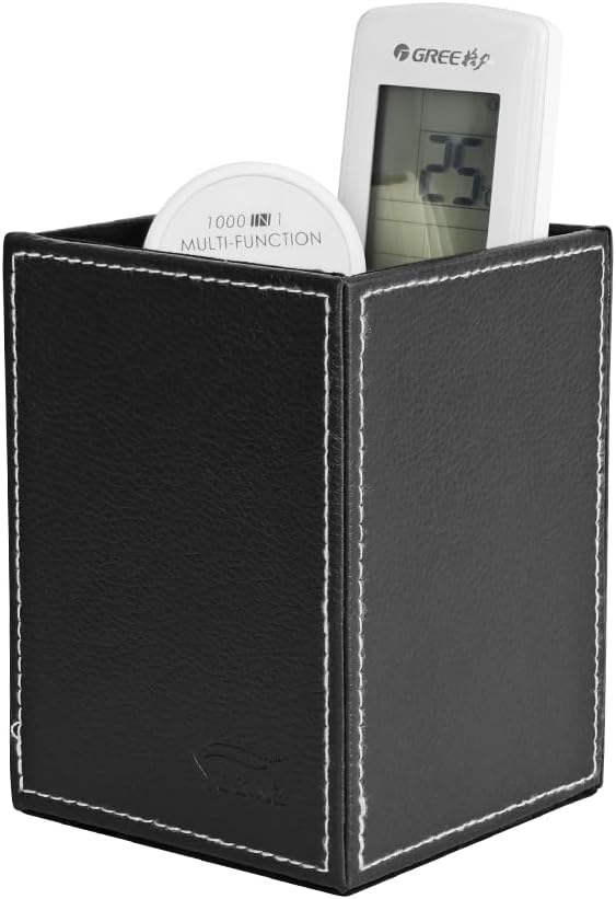 Pen Pencil Holder Cup Container PU Leather Desk Organizer Stand Decor Brush Scissor Holder Decoration Office Desk Home School