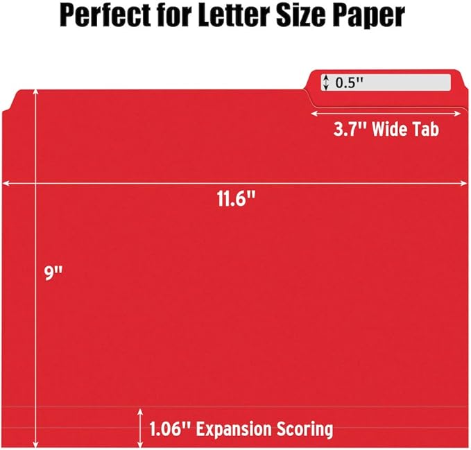 36 Pack Plastic File Folders Colored with Sticky Labels, Sooez Heavy Duty Letter Size Colored File Folders with Erasable 1/3-Cut Tab, Stronger Than Manila File Folder, Perfect for File Organization