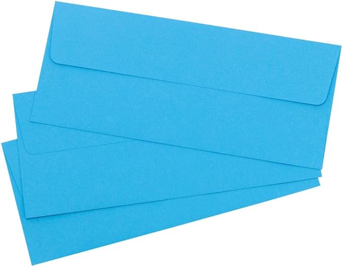 LUXPaper #10 Business Envelopes | Peel & Press | 4 1/8" x 9 1/2" | Bright Blue | 60lb. Text | 1,000 Qty