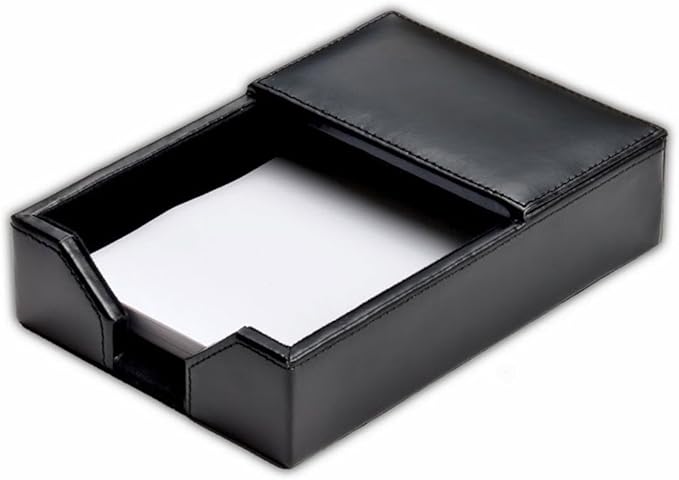 Dacasso Bonded Leather Desk Set - Luxury Leather Desk Pad & Desk Organization Essentials - Office Organization & Executive Desk Decor - (Black, 8 Piece)