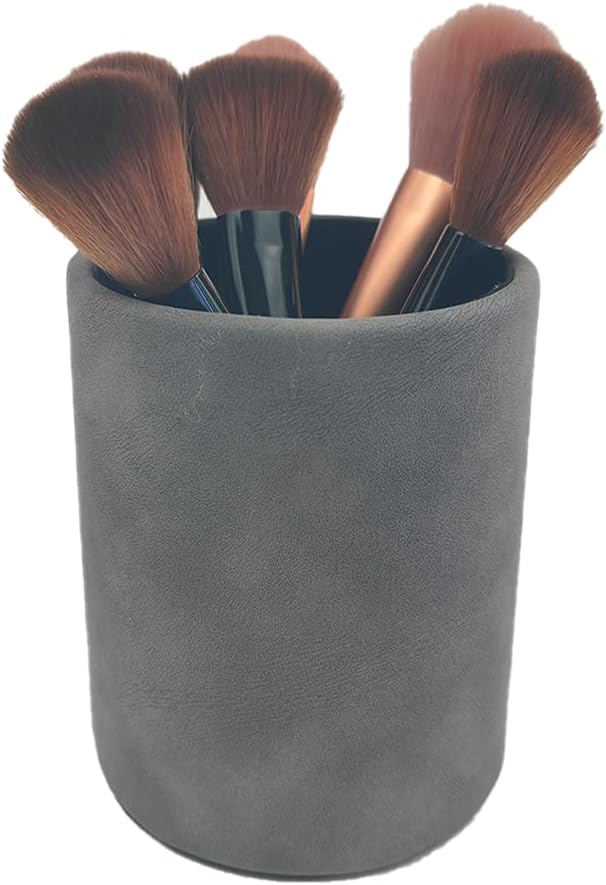 Pen Holder for Desk Pencil Organizer Cute Cup Holders Aesthetic (Misty Gray, 4" x3.3")