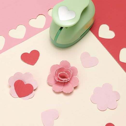 UCEC 2 Inch Heart Punch, Heart Paper Punch Shapes, Large Decorative Craft Hearts Hole Puncher for Kids Paper Crafts, Card Making, Scrapbooking, Hearts Shaped Hole Punch