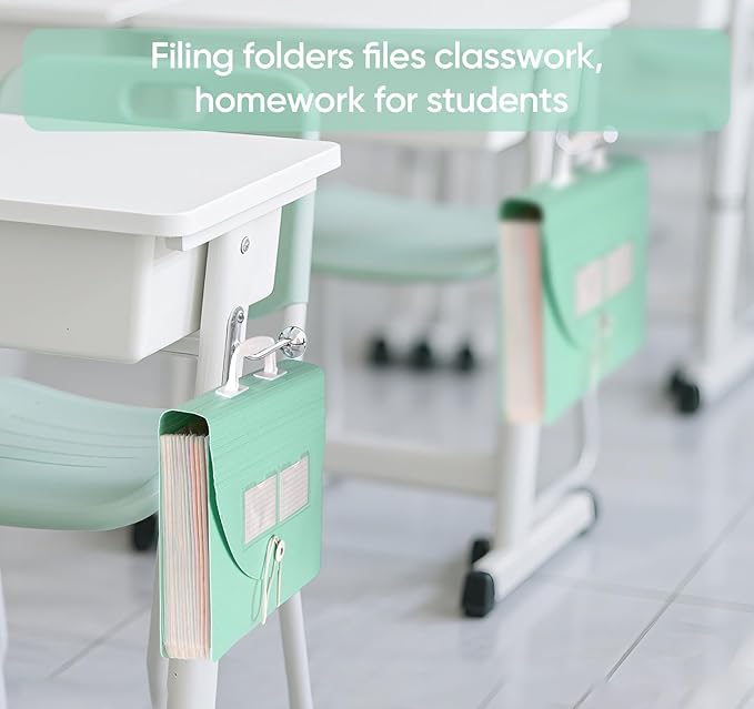 13 Pockets Accordion Filing Organizer,Wheat Straw Expanding File Folder with Handle & Labels,Monthly Paper Bill Receipt Organizer,A4/Letter Size Document Storage for School College Home Office