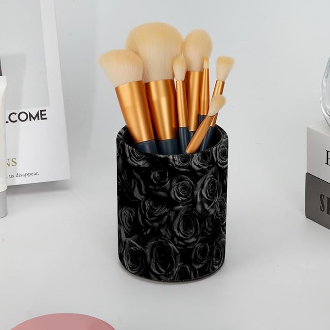 Pen Holder for Desk, Black Roses Pencil Holder, Cup Holder for Desk Office, Pen Organizer