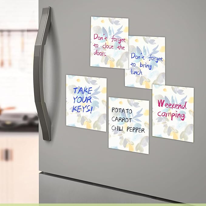 2 Pack Sticky Notes 3x3 Inches, Bright Cute Strong Sticking Power, Easy to Post for Home, Office, 80sheets/Pads, Ink Wash Leaves