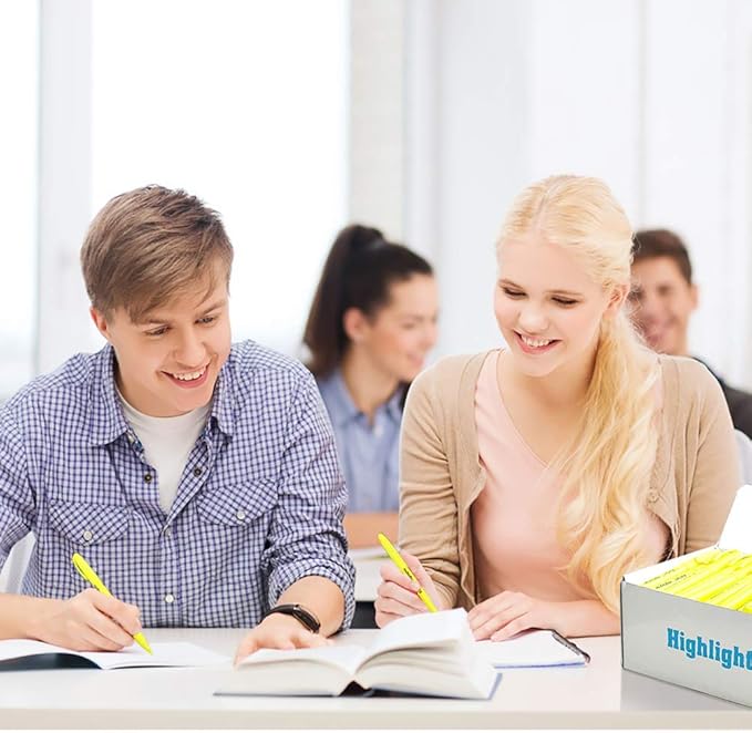 Rarlan Highlighters, Chisel Tip, Fluorescent Yellow, 96 Count Bulk Pack