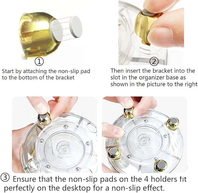 360° Rotating Pencil Holder for Desk, Makeup Brush Holder with 6 Slots, Desk Organizer for Writing Utensil, Office and School Supplies (Transparent)