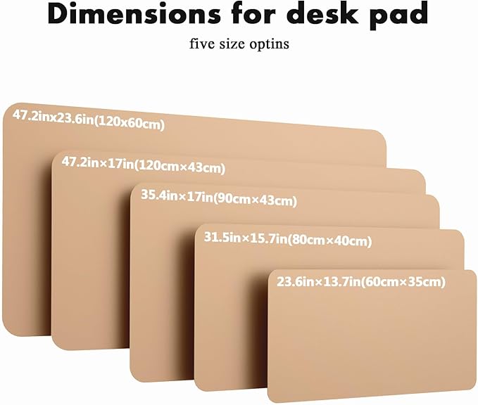 YSAGi Double-Sided Desk Mat, Eco Cork & Leather Desk Protector, Large Mouse Pad & Writing Pad for Office/Home (Apricot+Cork, 47.2" x 17")