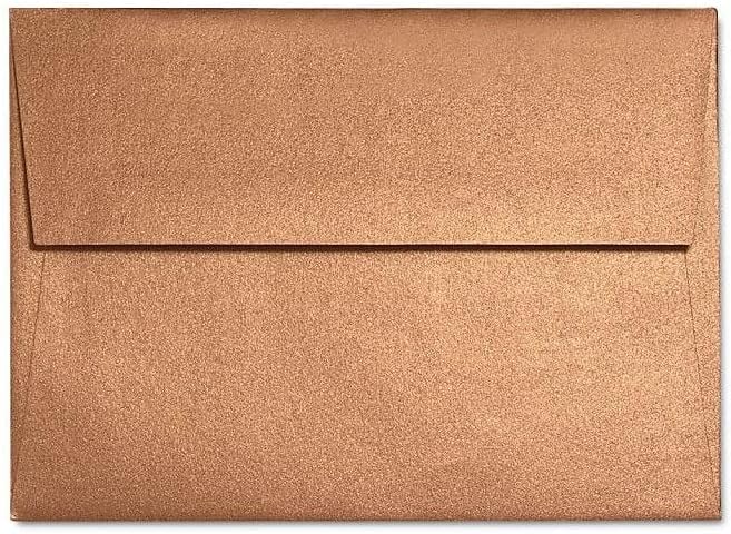 LUXPaper A2 Invitation Envelopes | Peel & Press | 4 3/8" x 5 3/4" | Copper Metallic | 80lb. Text | 50 Qty