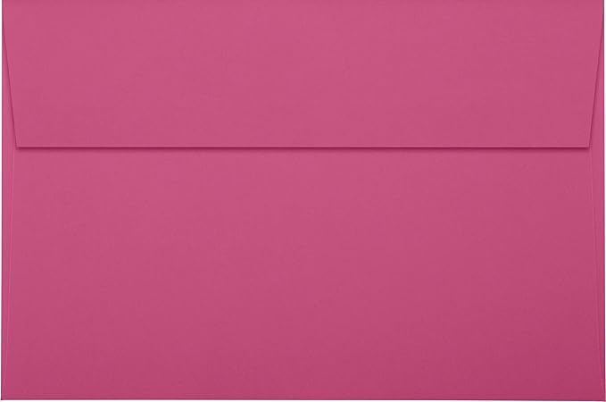 LUXPaper A9 Invitation Envelopes | Peel & Press | 5 3/4" x 8 3/4" | Magenta Pink | 80lb. Text | 50 Qty