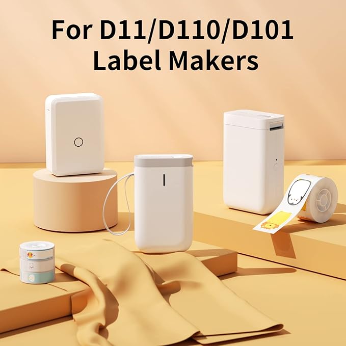 Label Maker Tape Compatible for NIIMBOT D11 D110 D101, Thermal Sticker Paper 0.55'' x 1.97'' Waterproof Labeling Tape Replacement 130 Labels/Roll (14×50mm)
