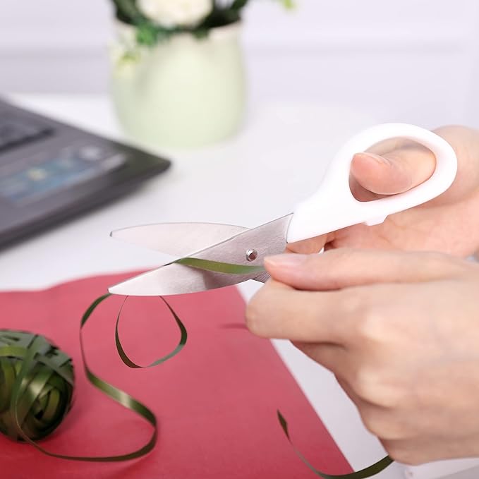 6in Multipurpose Scissors, Comfort Grip, Stainless Steel Sharp Basic Shears for Office Home Household Kitchen School Craft Supplies w/Protective Cover