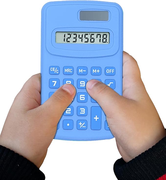 Basic Calculator Digit Silicone Button Desktop Calculator (4 Colors, Set of 8) (C, Pack of 8)