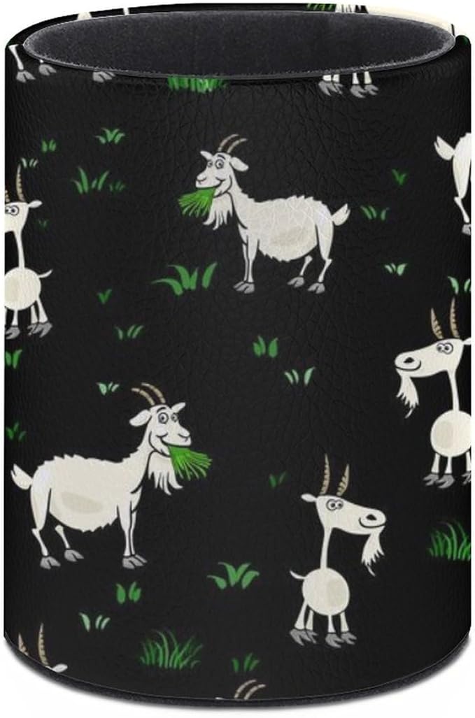 Goat Pen Holder Pencil Organizer Cute Pencil Cup Desk Decor Makeup Brush Holder PU Multifunctional Office Suppliesfor Home Classroom School