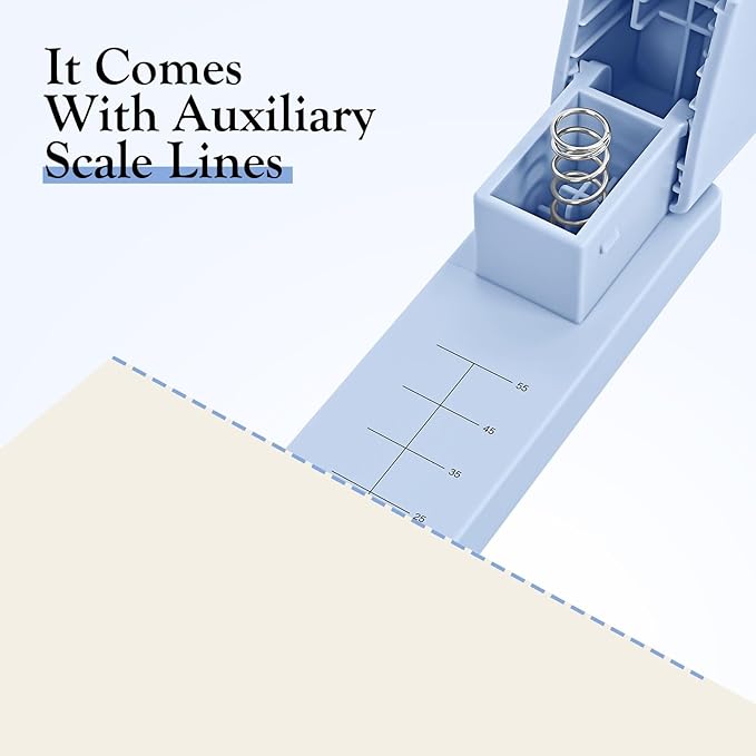 Swing-Arm Swivel Stapler - 20 Sheets Capacity, 360 Degree Rotate Desk Stapler with 100 Staples - Non-Slip Office Stapler, Blue