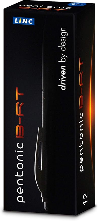 linc Pentonic BR-T Retractable Ballpoint Pens, 12 Count, Blue Ink, 0.7 mm Fine Point, Smooth Writing For Journaling, Office & School (PEN12123)