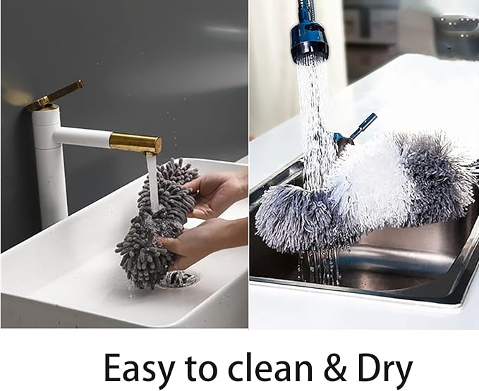 Eaves Brush and Pole - Cobweb Duster and Extension-Pole Combo 20 Foot Reach, Hand-Packaged, Lightweight, 3-Stage Aluminum Pole, Indoor & Outdoor Use Brush Attachment