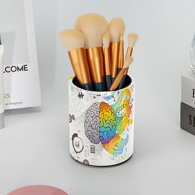 Pen Holder for Desk, Brain with knowledge Pencil Holder Pen Cup Marker Holder Makeup Brush Holders, Desk Accessories & Workspace Organizers for Home, School & Office