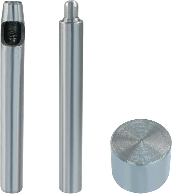 Litoexpe Eyelet Hole Punch Die Tool, 8mm Grommet Setter Hollow Punch (Includes Base & Ram) for Leather Craft Clothing Handbag Fabric Curtain DIY