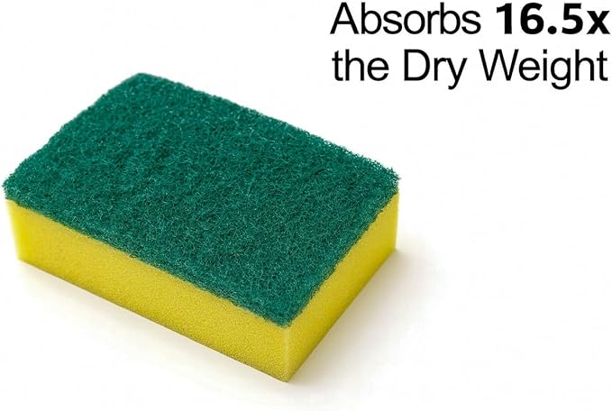 A Plus Kitchen Cleaning Sponge,Heavy Duty,Non-Scratch,High Density and for Multi-Surface Use (Homes & Offices) - 6 Pack (Yellow/Green)
