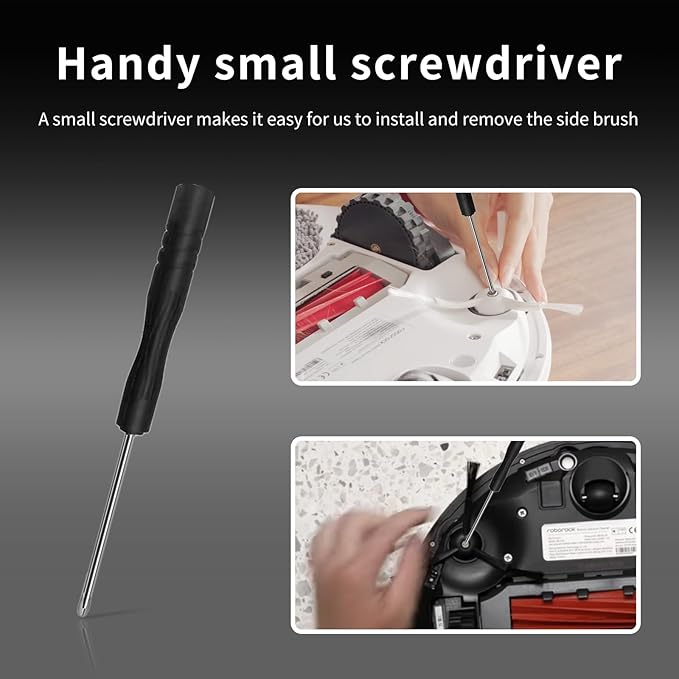 23Pack Qrevo Accessories Kit for Roborock Qrevo S, Qrevo Pro, Qrevo MaxV,Qrevo Plus Robot Vacuum Replacement Parts,1Main Brush,6Mop Pads,6Black Side Brushes,6Dust Bags, 2Filter,2Cleaning Tool