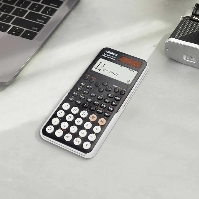 OSALO Scientific Calculator 252 Functions 2-line Written Display & Battery Solar Calculators for Secondary Students (OS-82ES-2)
