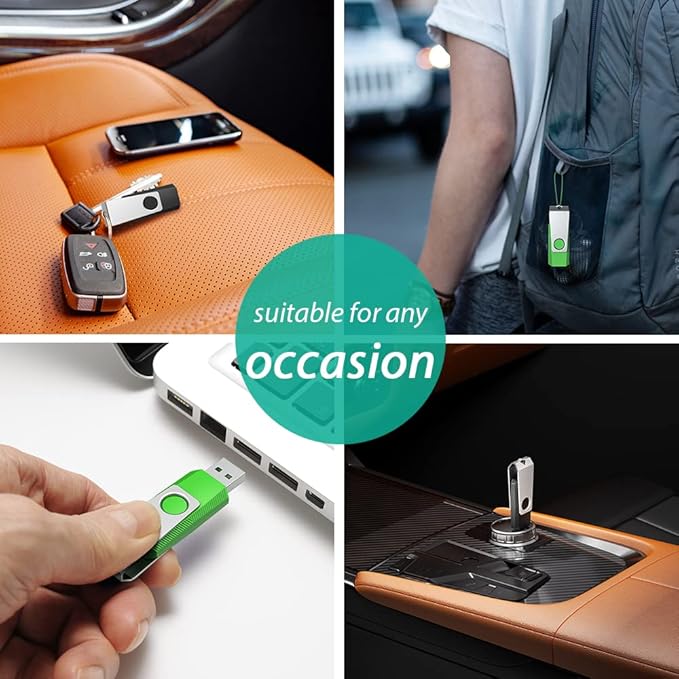 Aiibe 128GB Flash Drive 2 Pack 128GB USB Flash Drive Thumb Drive Zip Drive USB 2.0 Memory Stick USB Drive with Keychain (128G, 2 Colors: Black Green)