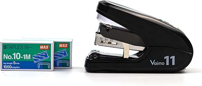 Max Vaimo HD-11FLK Flat Clinch Stapler with 3 Boxes Staples (35 Sheets)
