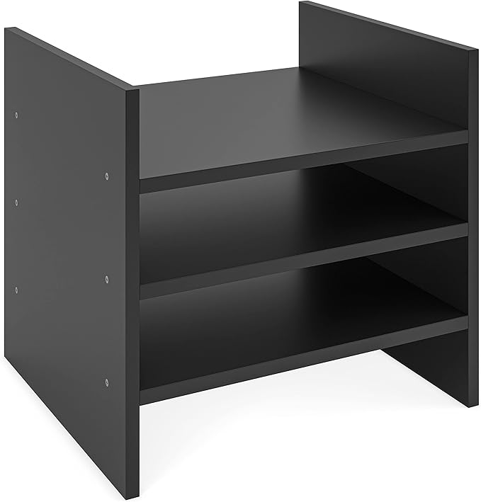 Ballucci 4-Tier Paper Sorter and File Organizer for Desk, Wood Mail Sorter, Fits into IKEA Kalax and ClosetMaid Cube Storage Shelves, Paper Tray, Mail Holder Stand for Classroom, Office, Black
