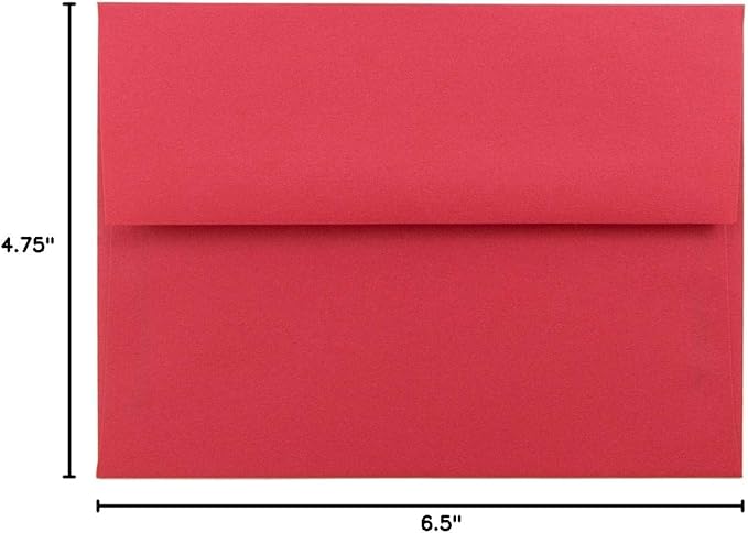 JAM PAPER A6 Colored Invitation Envelopes - 4 3/4 x 6 1/2 - Red Recycled - 100/Pack
