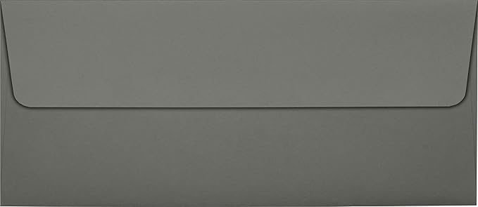 LUXPaper #10 Business Envelopes | Peel & Press | 4 1/8" x 9 1/2" | Smoke Gray | 80lb. Text | 50 Qty