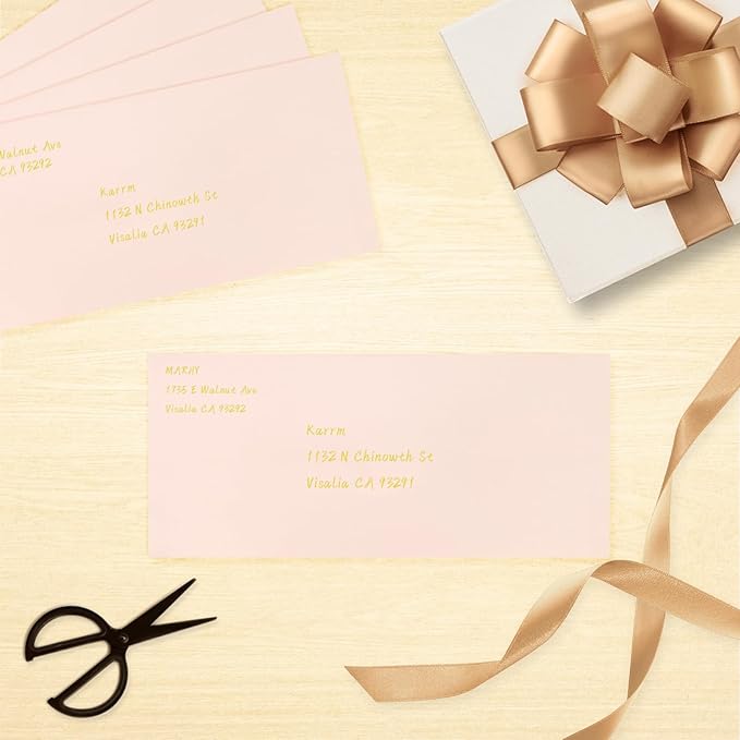 50 Pack #10 Business Envelopes, Blush Pink Standard Envelopes Self Seal, Letter Size Business Mailing Envelopes for Checks Invoices Statements Birthday Graduation Wedding, 4 1/8 x 9 1/2 Inch