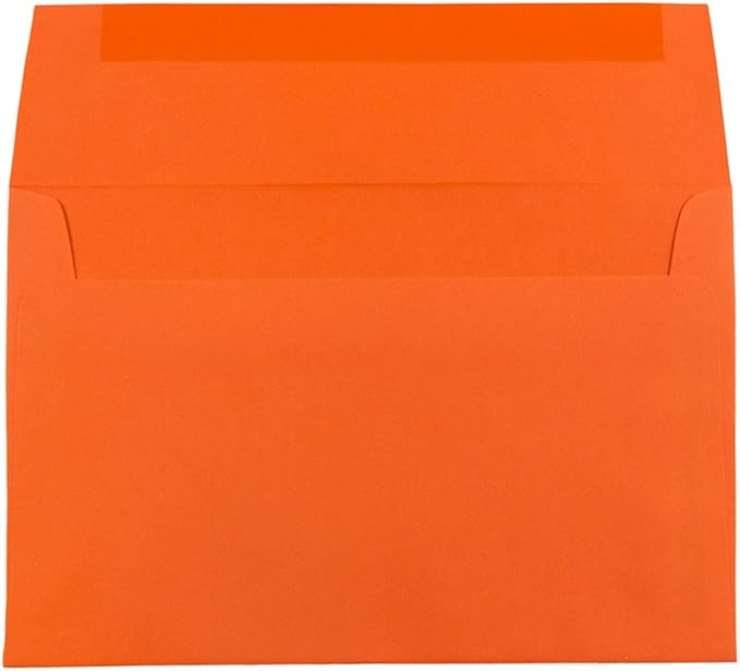 JAM PAPER A7 Colored Invitation Envelopes - 5 1/4 x 7 1/4 - Orange Recycled - Bulk 500/Box