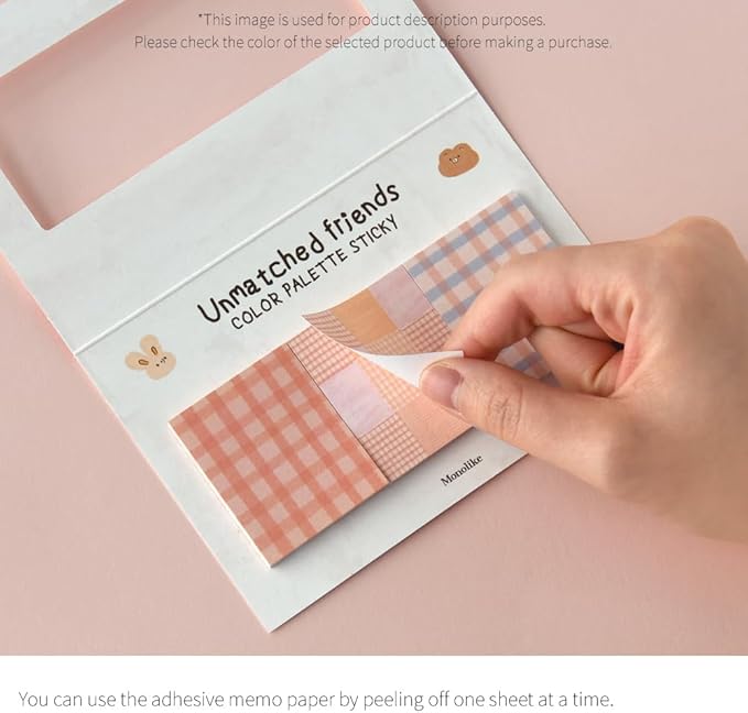 Monolike Color Palette Sticky Unmatched Friends B Set 4p - Self-Adhesive Memo Pad 30 Sheets
