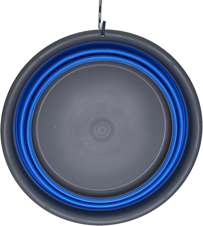 SAMMART 7.5L (1.98 Gallon) Collapsible Tub - Foldable Dish Tub - Portable Washing Basin - Space Saving Plastic Washtub (Grey/Blue)